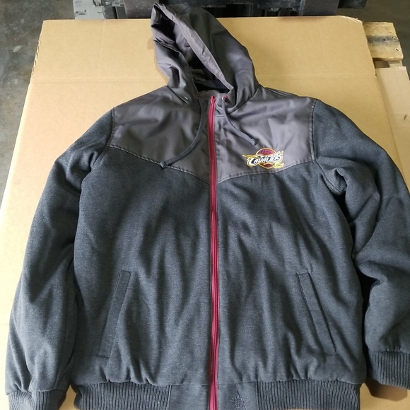 NBA  Cavaliers  JH Design Reversible Fleece Hooded Jacket Charcoal 2XL NWOT - Picture 8 of 13